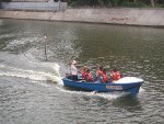 Boating through the Malampuzha Canal with safety gadgets