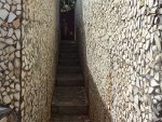 A narrow passage inside the Rock Garden, Malampuzha