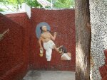 A work of art inside Rock Garden, depicting King Mahabali and Vamana
