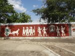 Work of art on the walls of Rock Garden, Malampuzha