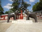 Concrete sculptures inside the Rock Garden, Malampuzha