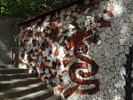 The exterior wall of the Rock Garden, Malampuzha